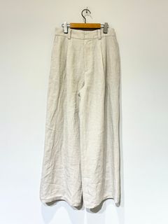 リネンワイドタックパンツ / ベージュ