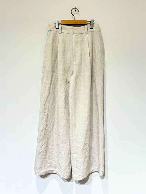 リネンワイドタックパンツ / ベージュ