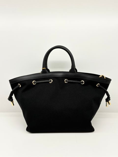 CAMPER / レザーコードキャンバスバッグ / ブラック