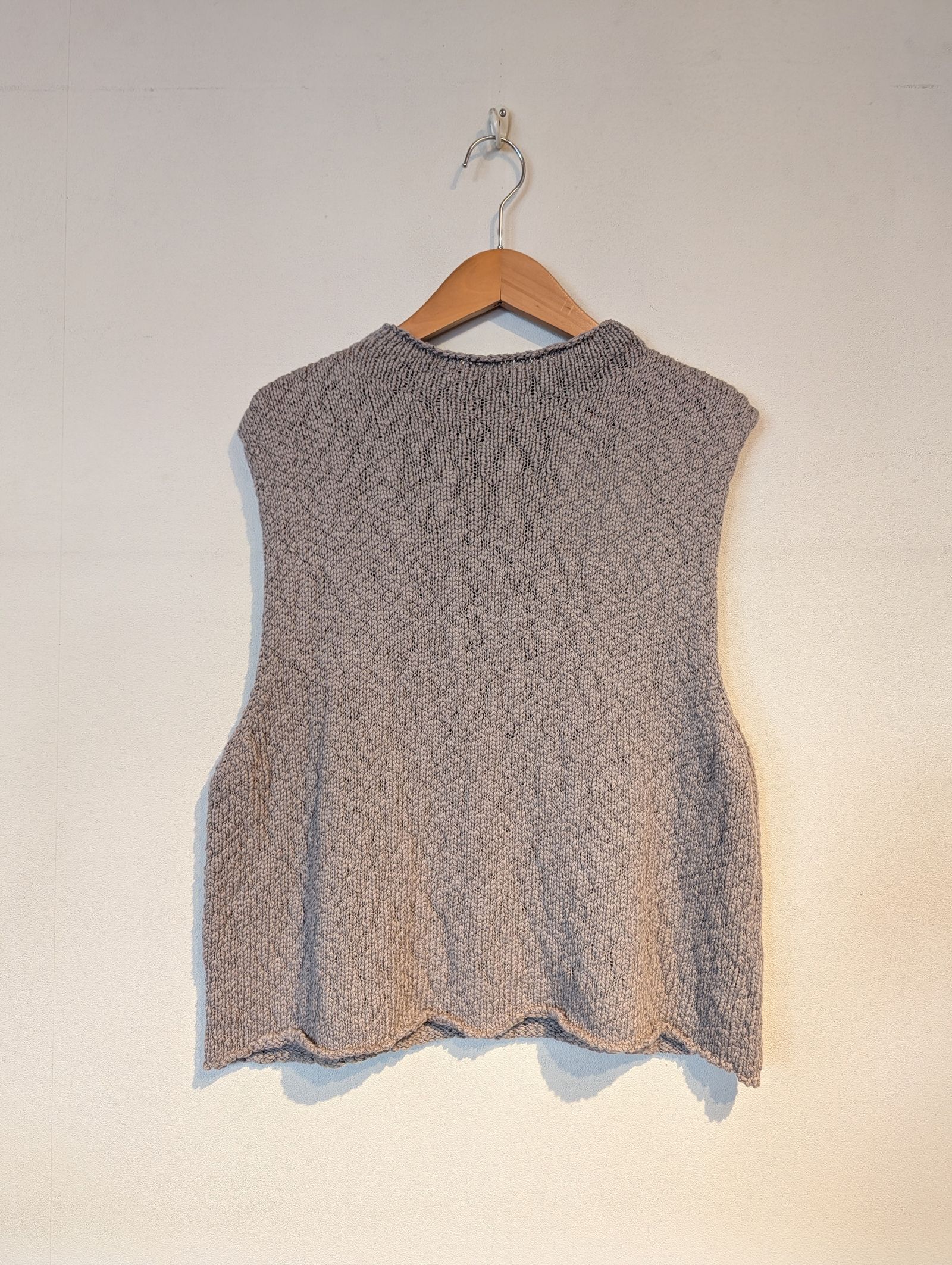 cotton slub vest / ニットベスト / グレージュ