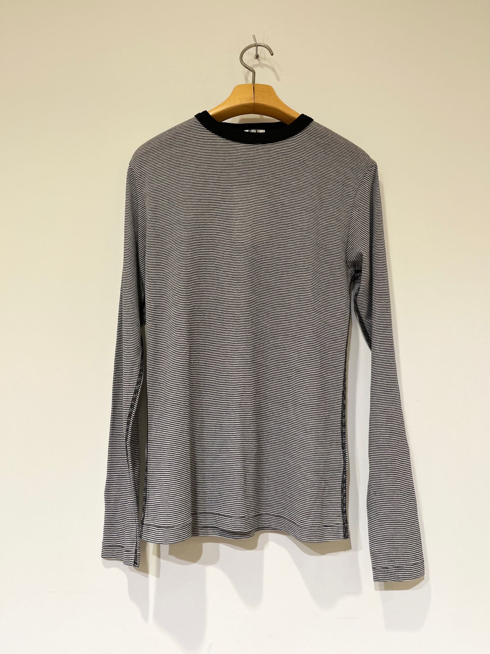 SHEER LONG SLEEVE TEE / シアーロンT / ブラック / ボーダー