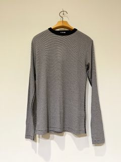 SHEER LONG SLEEVE TEE / シアーロンT / ブラック / ボーダー