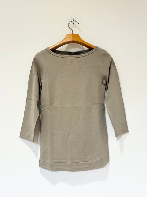 ジンジャー 七分袖 / ボートネックカットソー / ベージュ