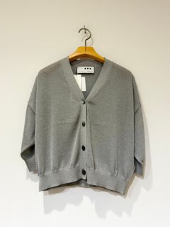 シマ―セーター ハーフスリーブカーディガン / シアーラメカーディガン / グレー