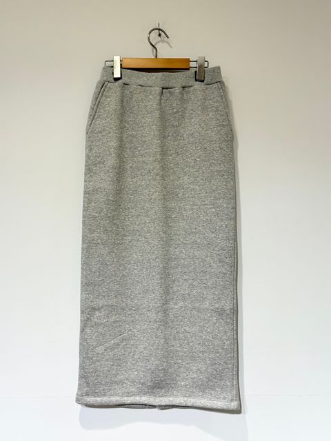 シルキーテリー スカート / 裏起毛タイトスカート / グレー
