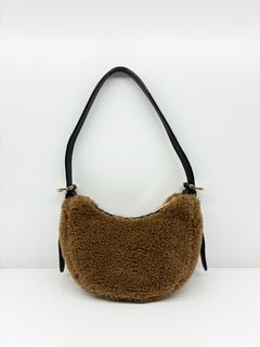 ELMO / エコムートンボア半月型バッグ / ブラウン