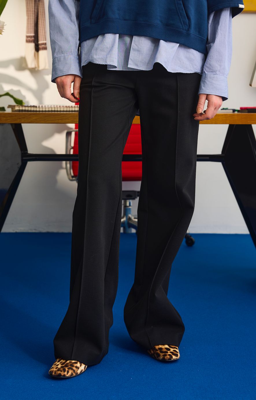 JERSEY PANTS / センタープレスジャージーパンツ / ブラック