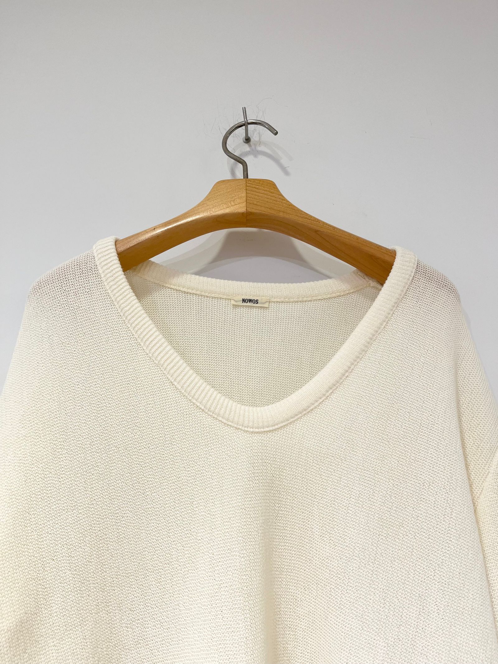 V-neck Long Sleeve Top / Vネックニット / オフホワイト