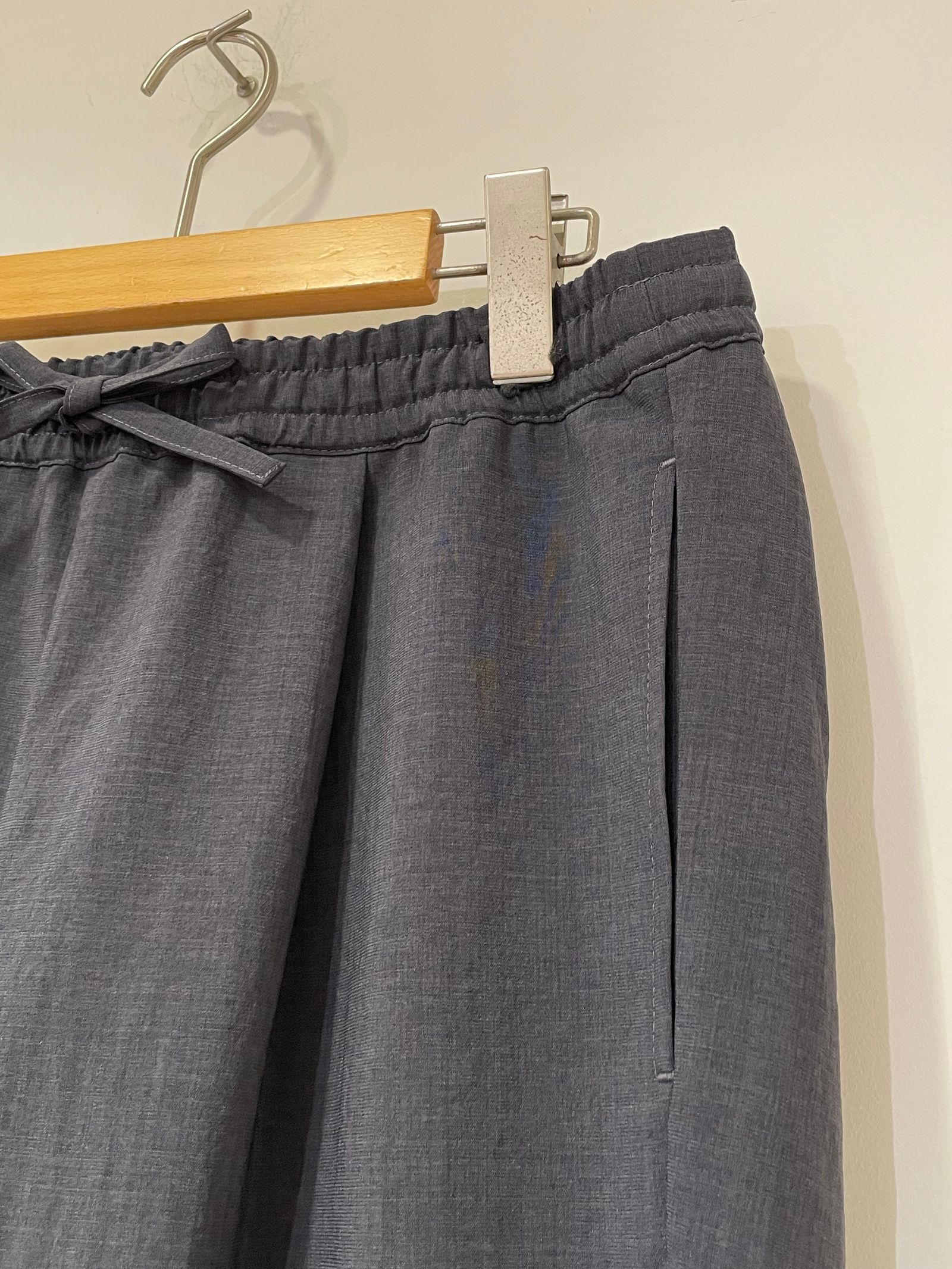Shari Pants / テーパードイージーパンツ / シャンブレーブラック