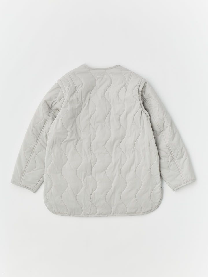 【ラスト1点】【WILD THINGS × unfil 】quilted nylon 2way jacket / キルティングジャケット / ライトグレー