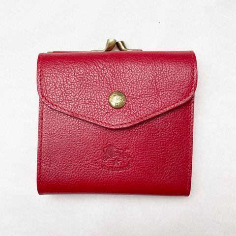 ウォレット/がま口二つ折り財布/レッド