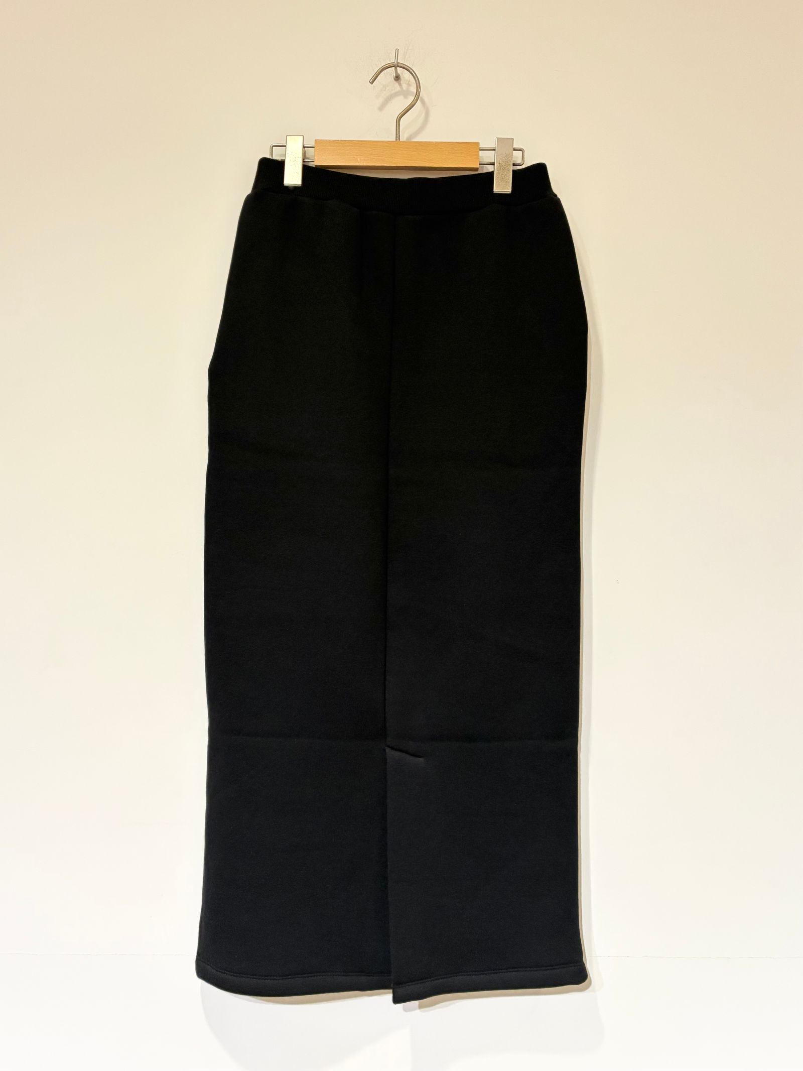 シルキーテリー スカート / 裏起毛タイトスカート / ブラック