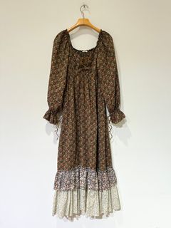 Printed Dress / 花柄プリントワンピース / ブラック