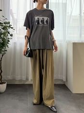cotton nylon wide easy pants / コットンナイロンワードイージーパンツ / オリーブカーキ