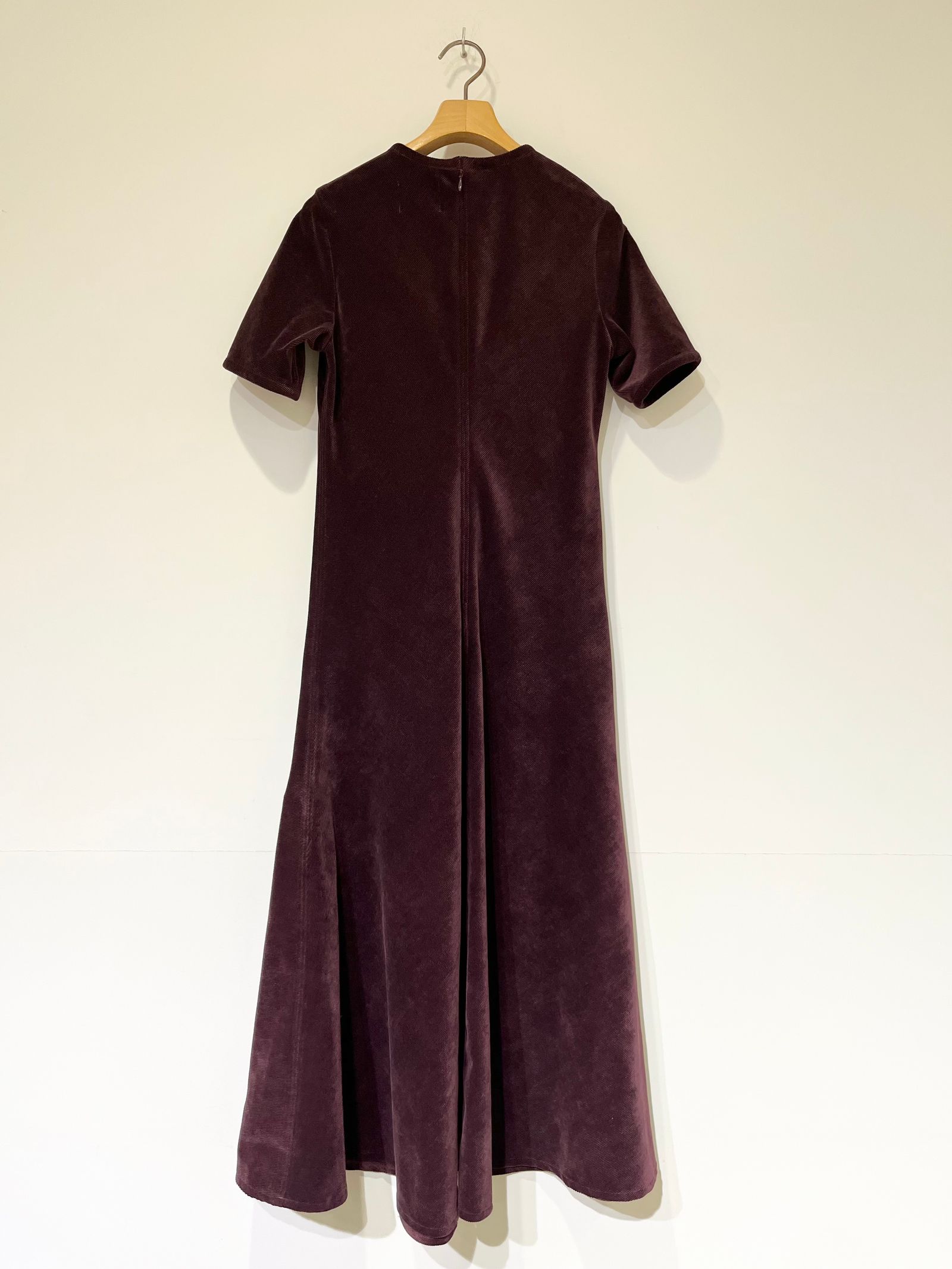 Bed&Breakfast / Chambray Corduroy Dress / コーデュロイワンピース / ボルドー