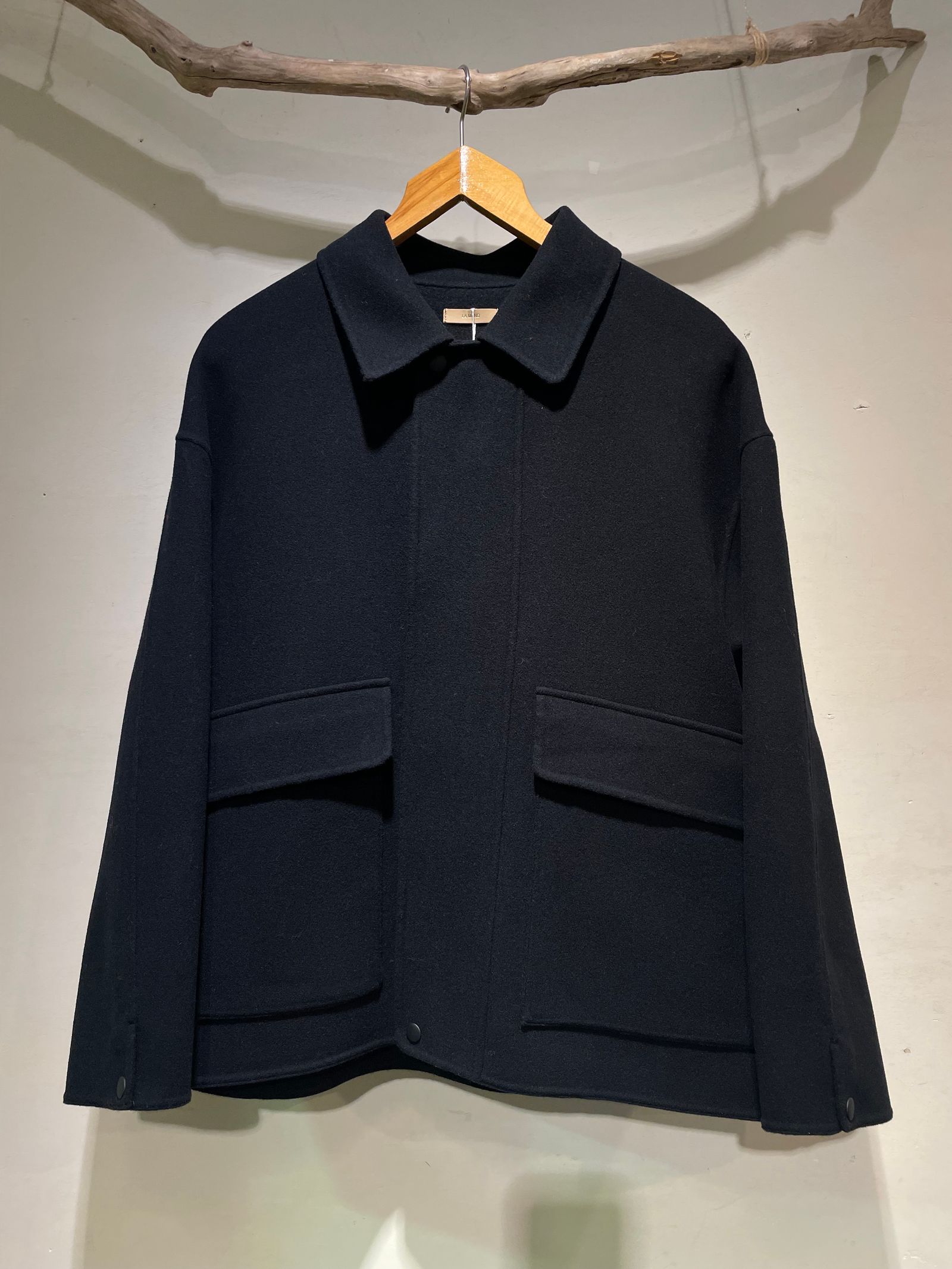 DOUBLE WEAVE WOOL BLOUSON / ウールジップブルゾン / ブラック