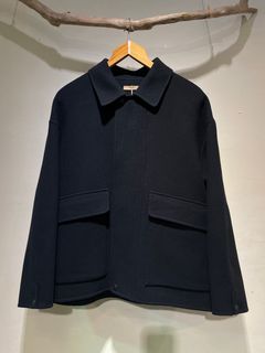 DOUBLE WEAVE WOOL BLOUSON / ウールジップブルゾン / ブラック