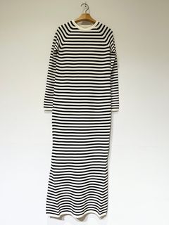 【ラスト1点】Flure Stretch Stripe Knit Mermaid Dress / ニットワンピース / ボーダー