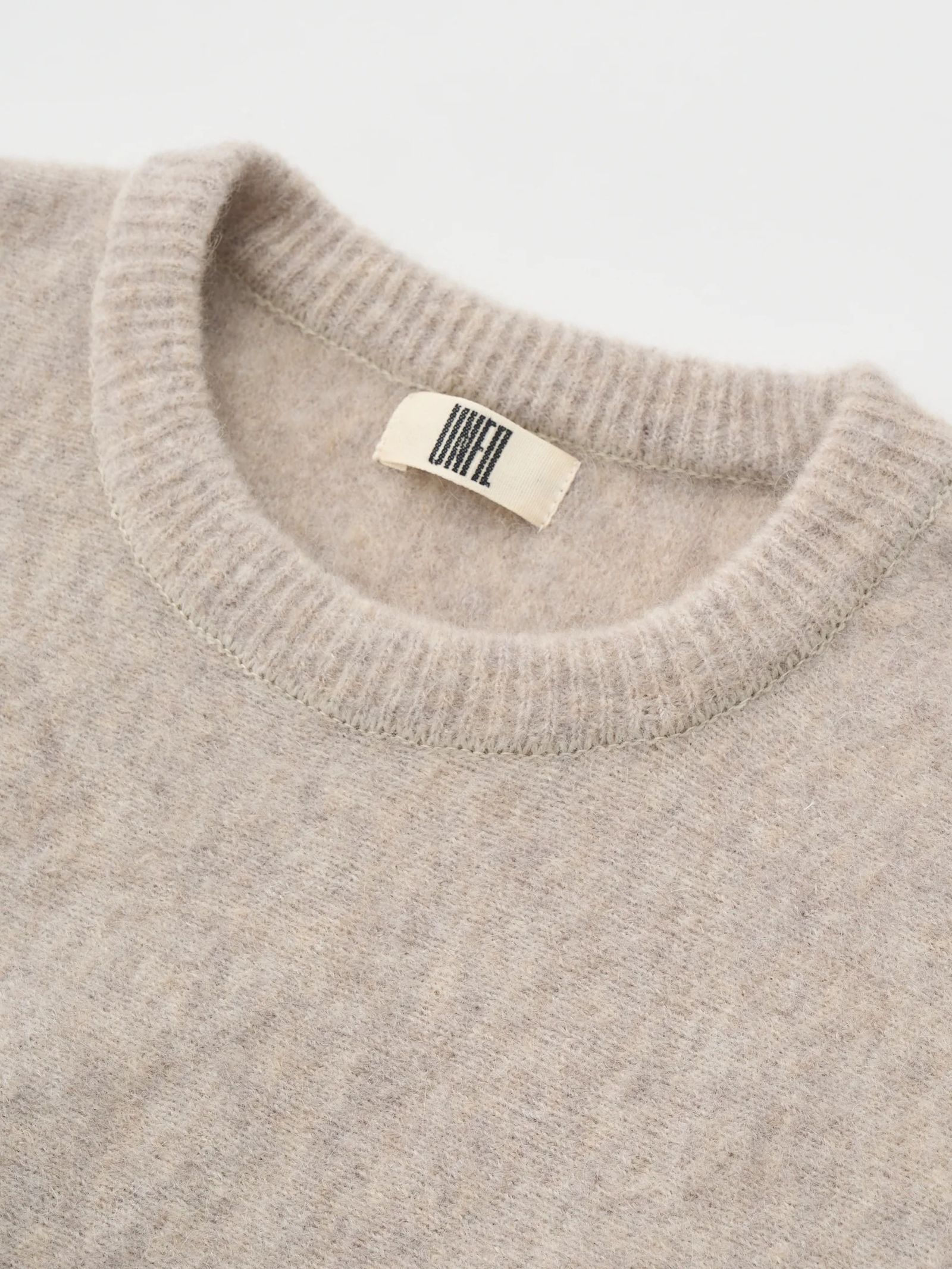 STRETCH SUPERKID MOHAIR CREW-NECK P/O / ニット / グレー / ベージュ