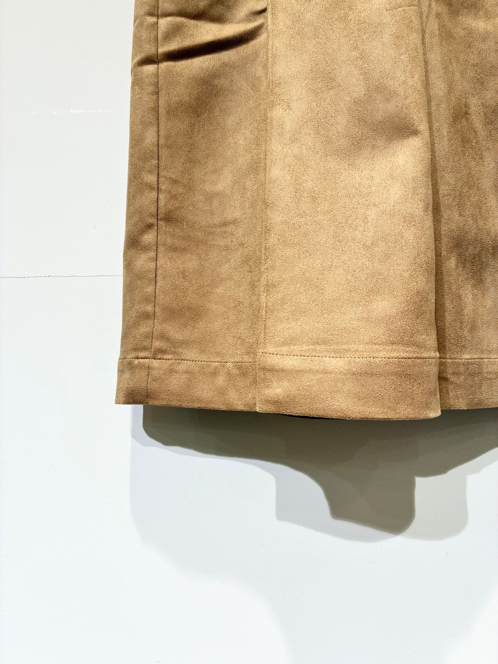 フェイクスエード パンツ / タックワイドパンツ / キャメル/ ベージュ