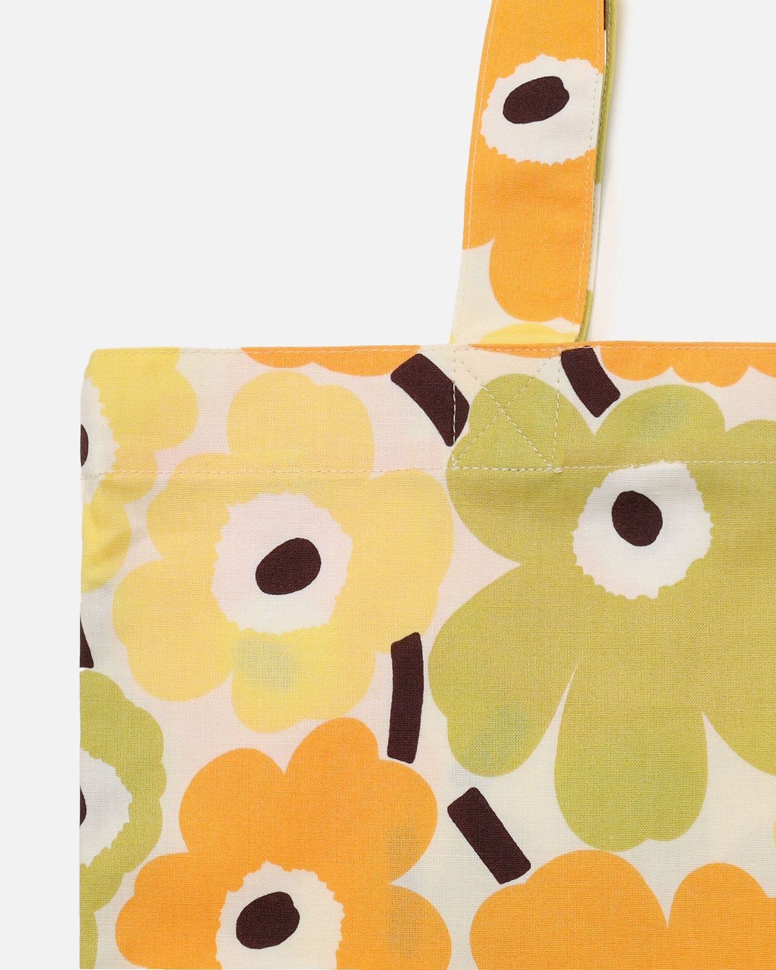 【アジア限定】Mini Unikko / トートバッグ / ファブリックバッグ / 44×43cm / グリーン / イエロー