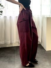cotton cupra cargo easy pants / コットンキュプラカーゴイージーパンツ / ボルドー