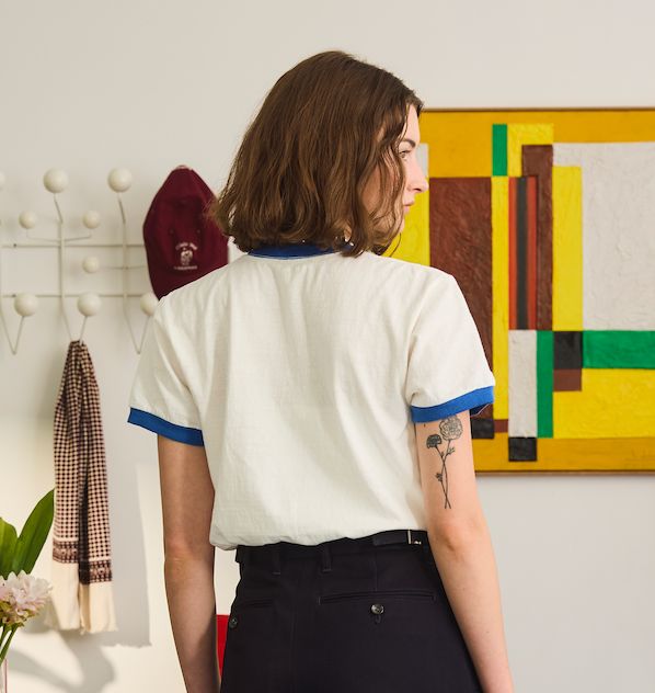 SUNNY BOWL TEE / プリントリンガーTシャツ / レッド