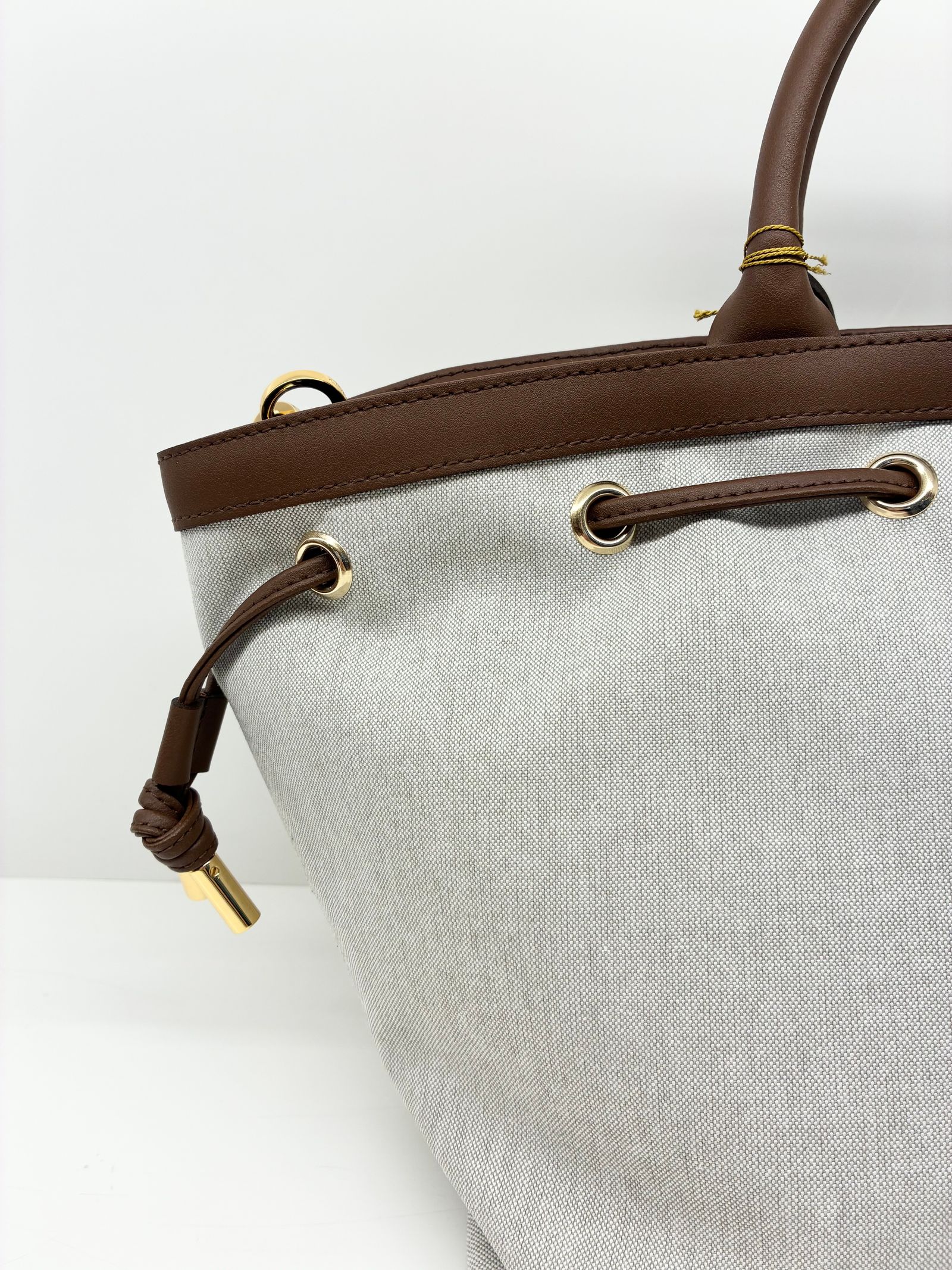 CAMPER / レザーコードキャンバスバッグ / ブラウン