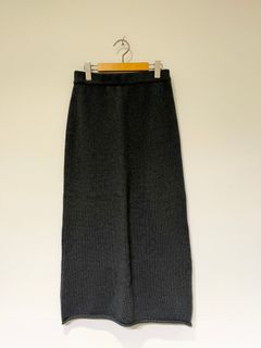 Agiri Cotton Skirt / ニットスカート / チャコール
