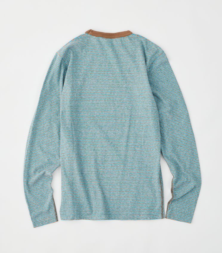 MULTI BORDER LONG TEE / ボーダーロンT / ブラウン / ブルー