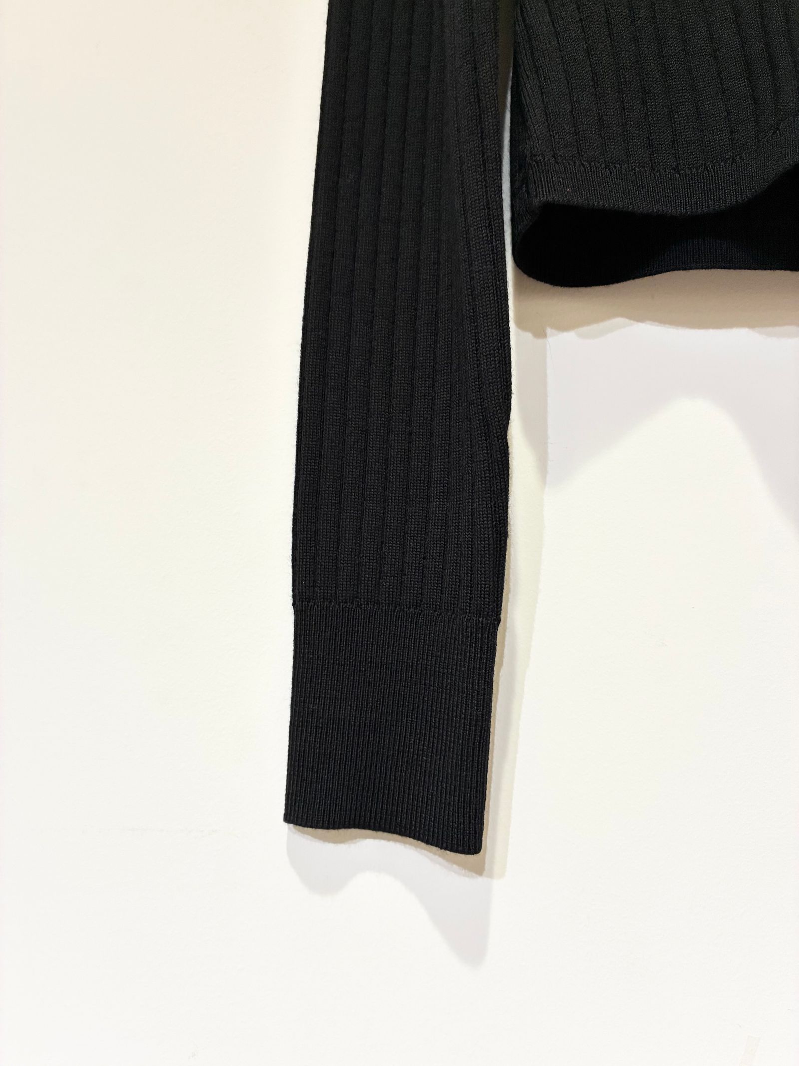 ウールアウトフィット ポロカーディガン / ポロニット / ブラック