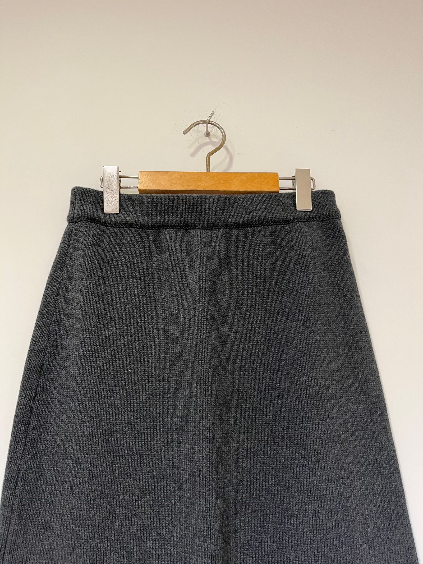 Agiri Cotton Skirt / ニットスカート / チャコール