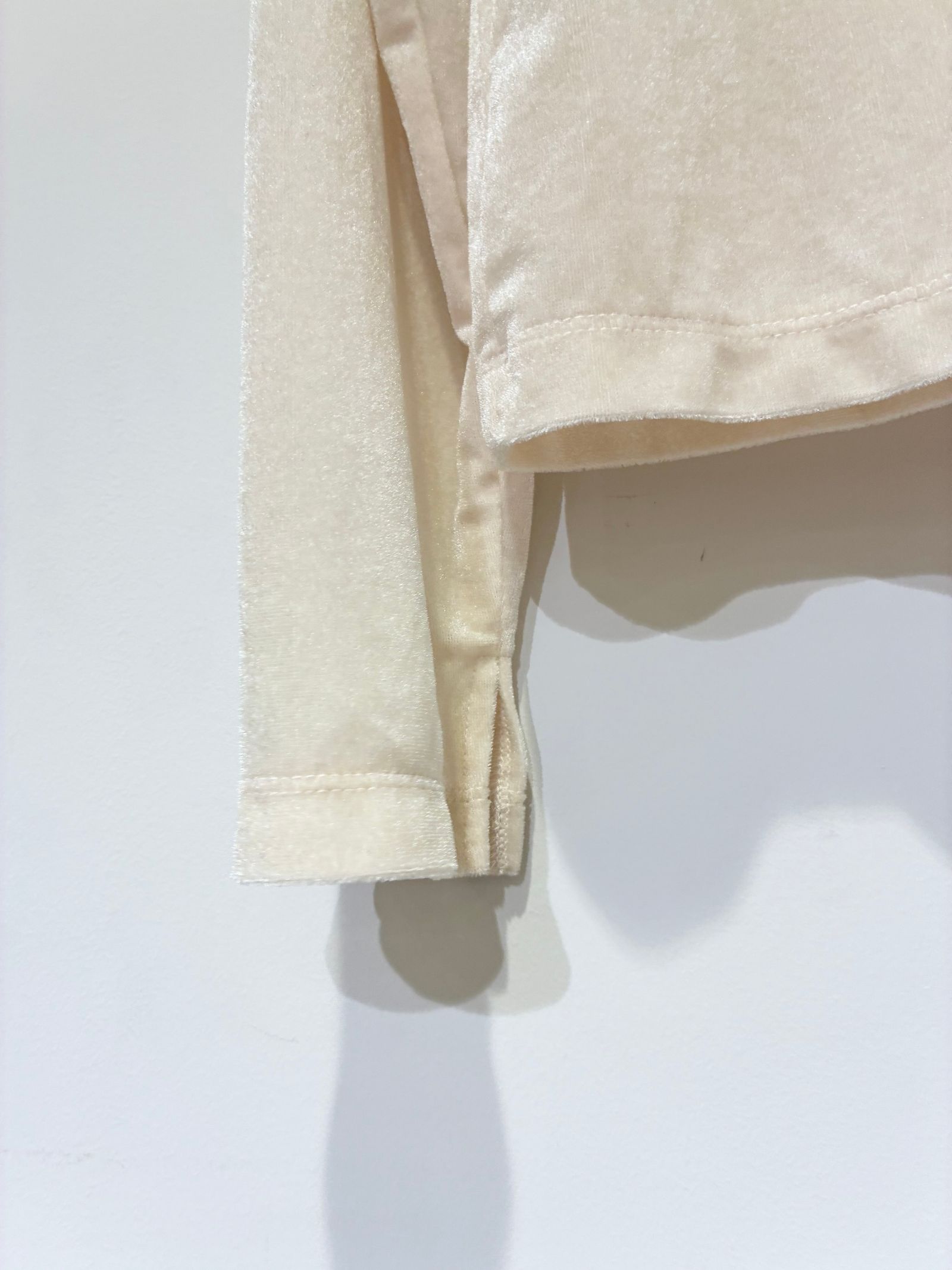 シアーベロア 長袖Tシャツ / エクリュ / アイボリー / ベージュ / ホワイト