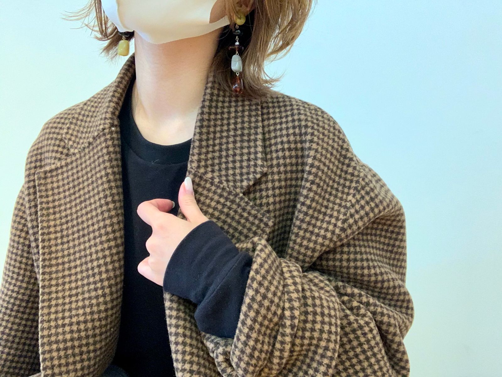 todayful over check coat 38 オーバーチェックコート - ロングコート