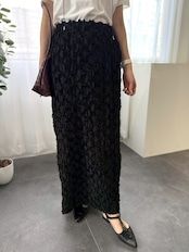 fringe jacquard tight skirt / フリンジジャガードタイトスカート / ブラック