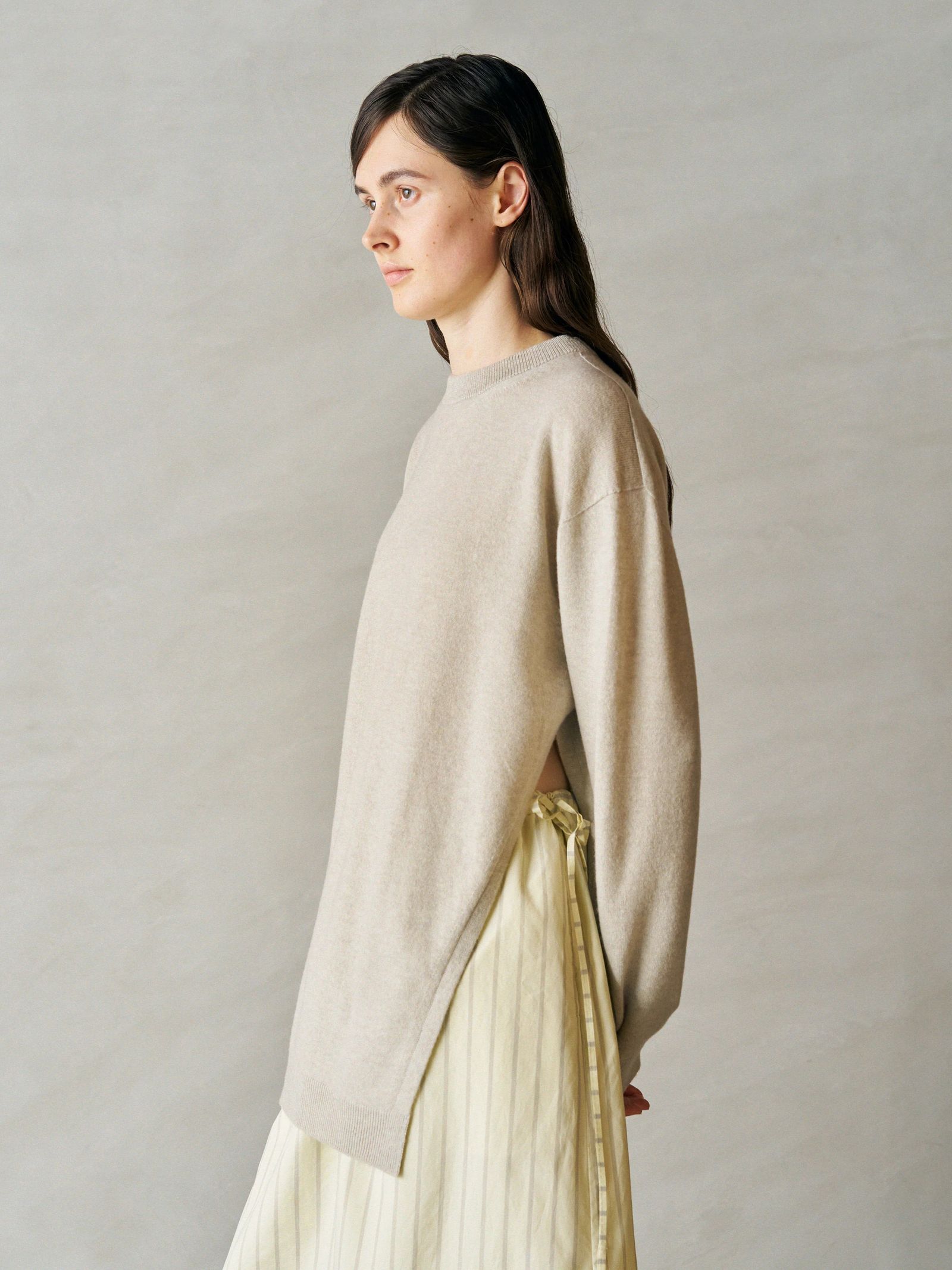EX SUPER FINE WOOLEN WOOL HIGH-GAUGE KNIT P/O / ニットチュニック / ベージュ