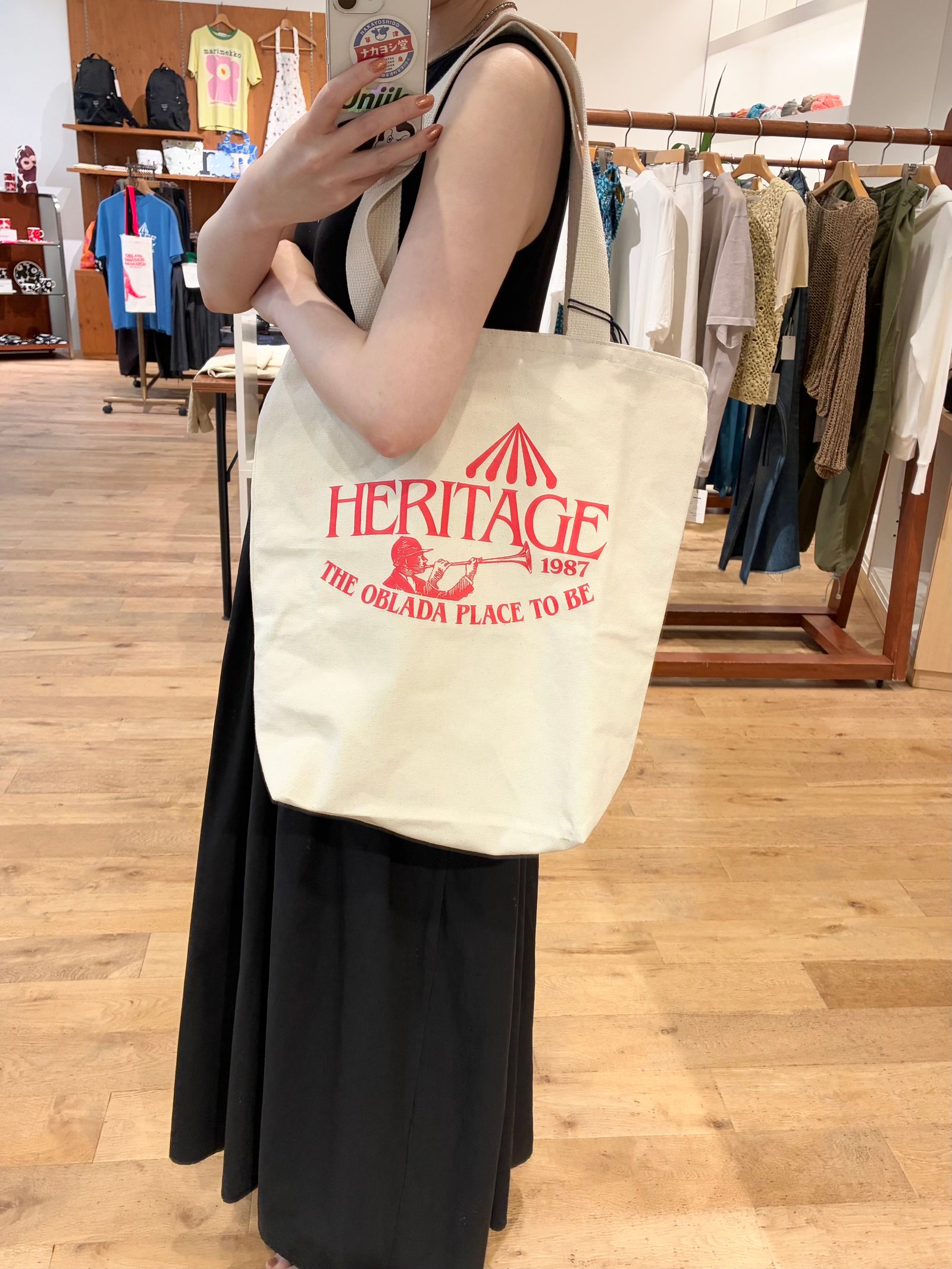 HERITAGE TOTE / ロゴトートバッグ / キナリ