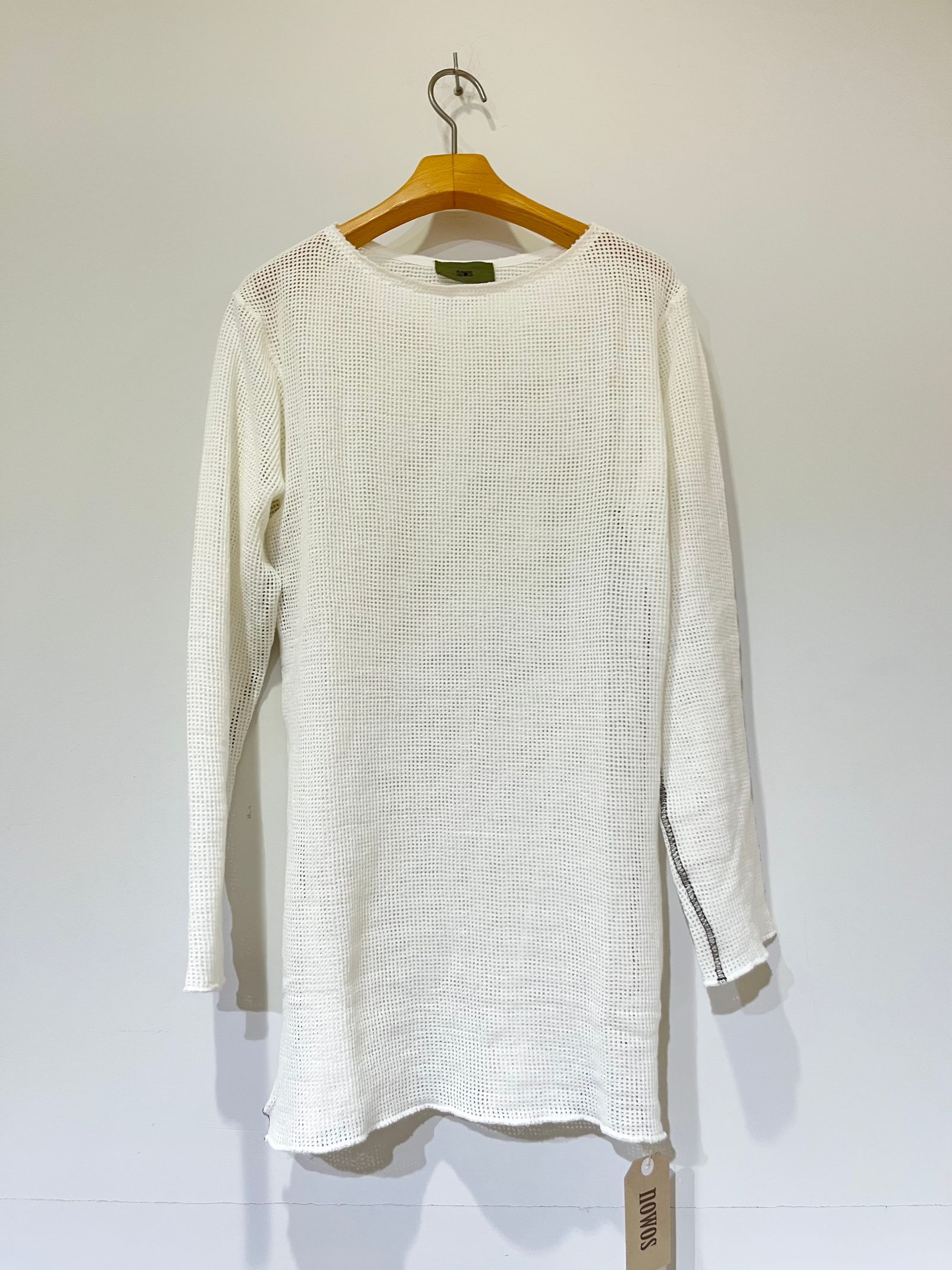 nowos カットソー nowos - Mesh Top / メッシュボートネックカットソー / ホワイト