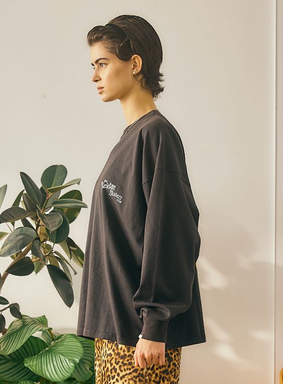 SKELETON LONG TEE / バックプリントロンT / ブラック