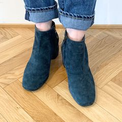 チャンキーヒールショートブーツ