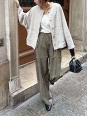 cotton cupra cargo easy pants / コットンキュプラカーゴイージーパンツ / カーキ