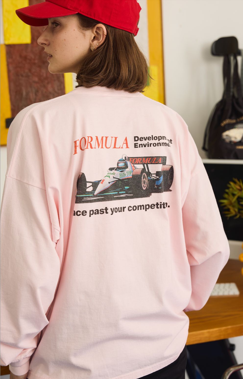 FORMULA ONE LONG TEE / プリントロンT / ピンク