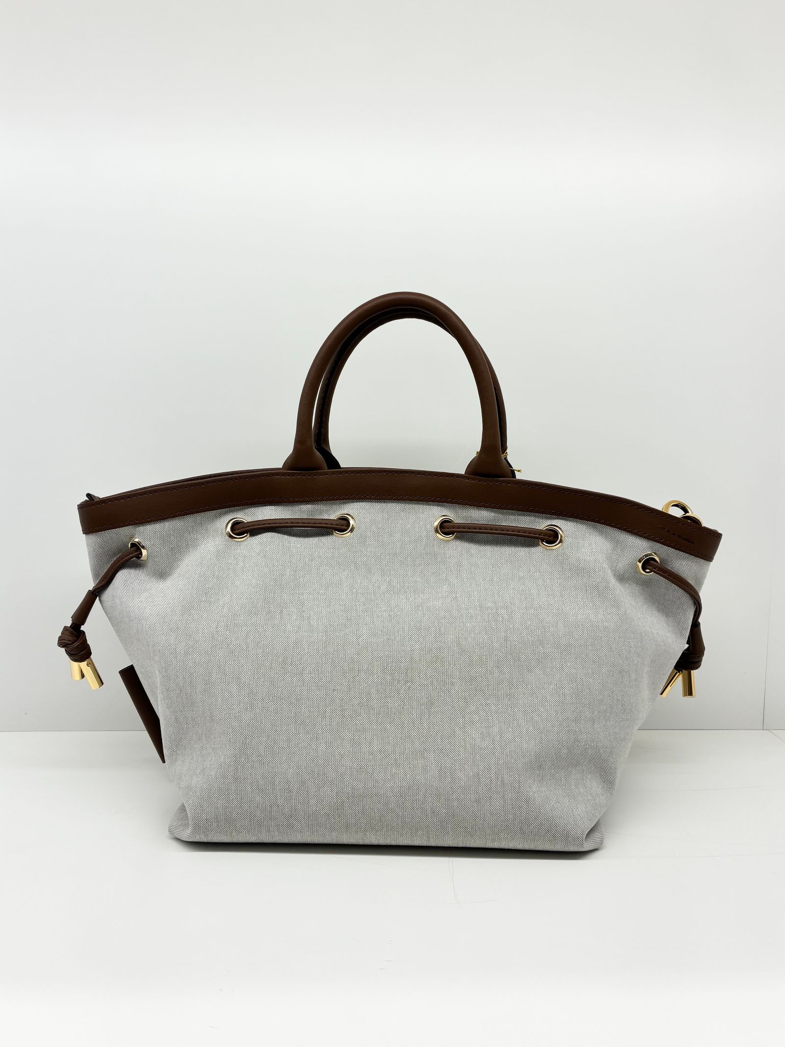 CAMPER / レザーコードキャンバスバッグ / ブラウン