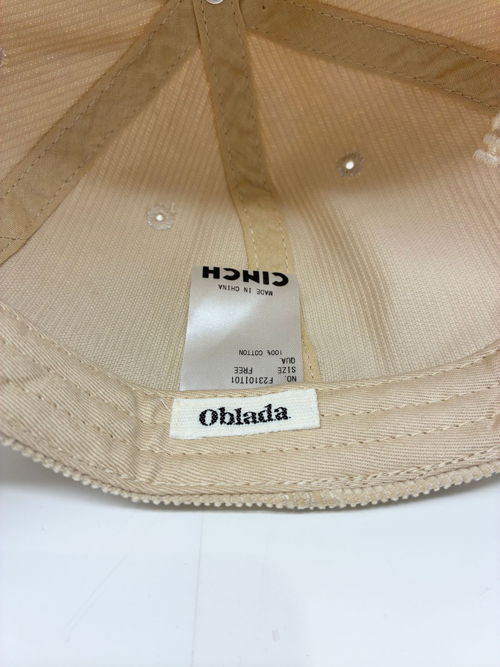 CORDUROY CAP / コーデュロイキャップ / ベージュ
