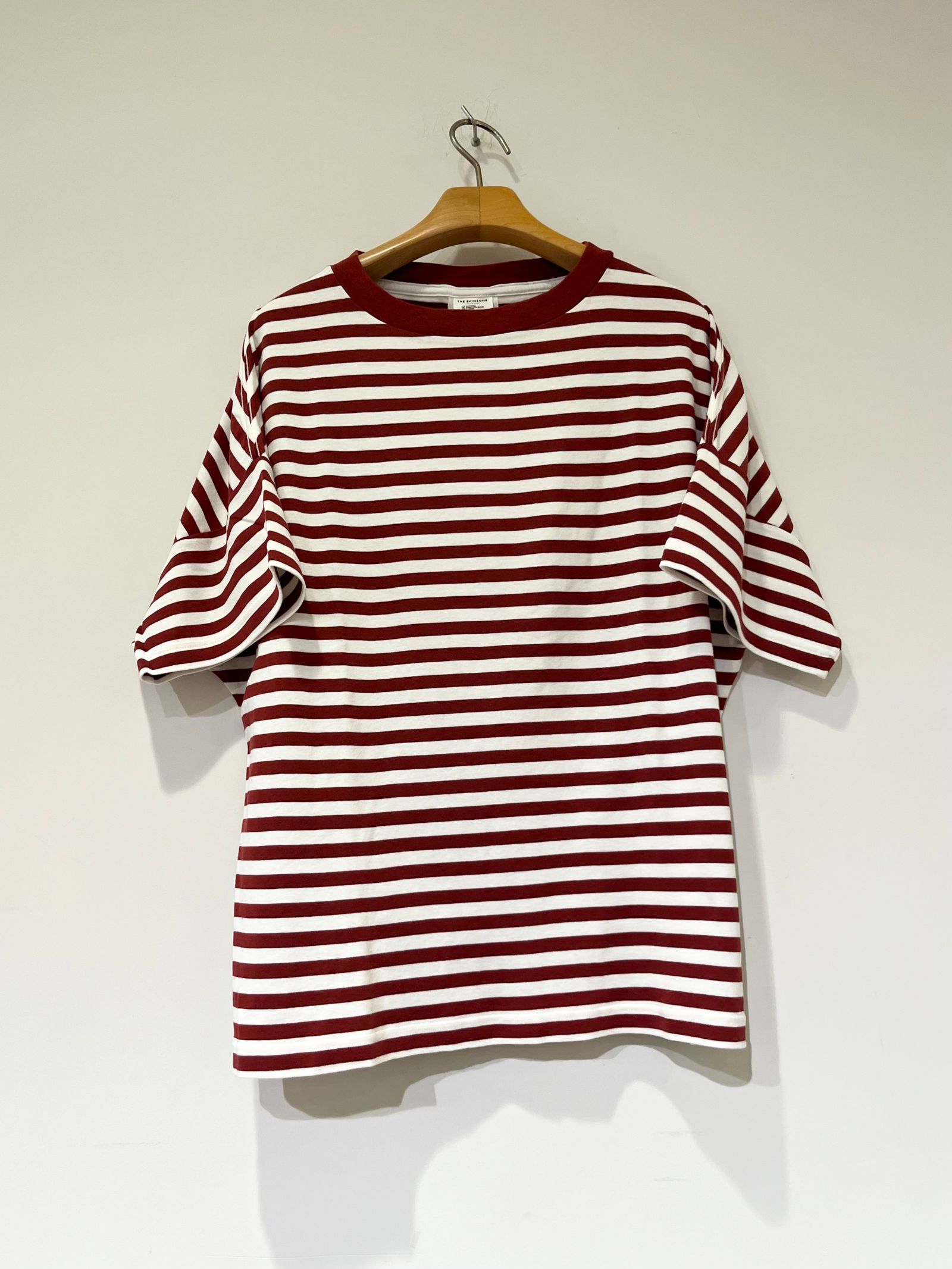 FRENCH STRIPED HALF SLEEVE TEE / ボーダーTシャツ / ボルドー