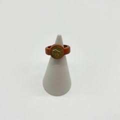 レザー コンチョ付き リング