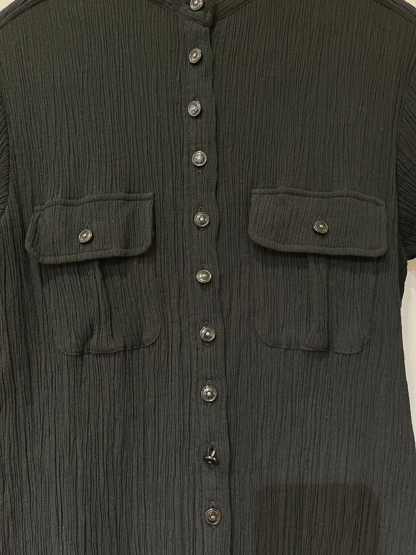 BLACK SHIRT 楊柳シャツ nowos 6204005942