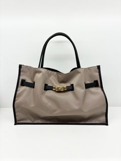 BRUNO / レザーパイピングナイロンバッグ / ベージュ