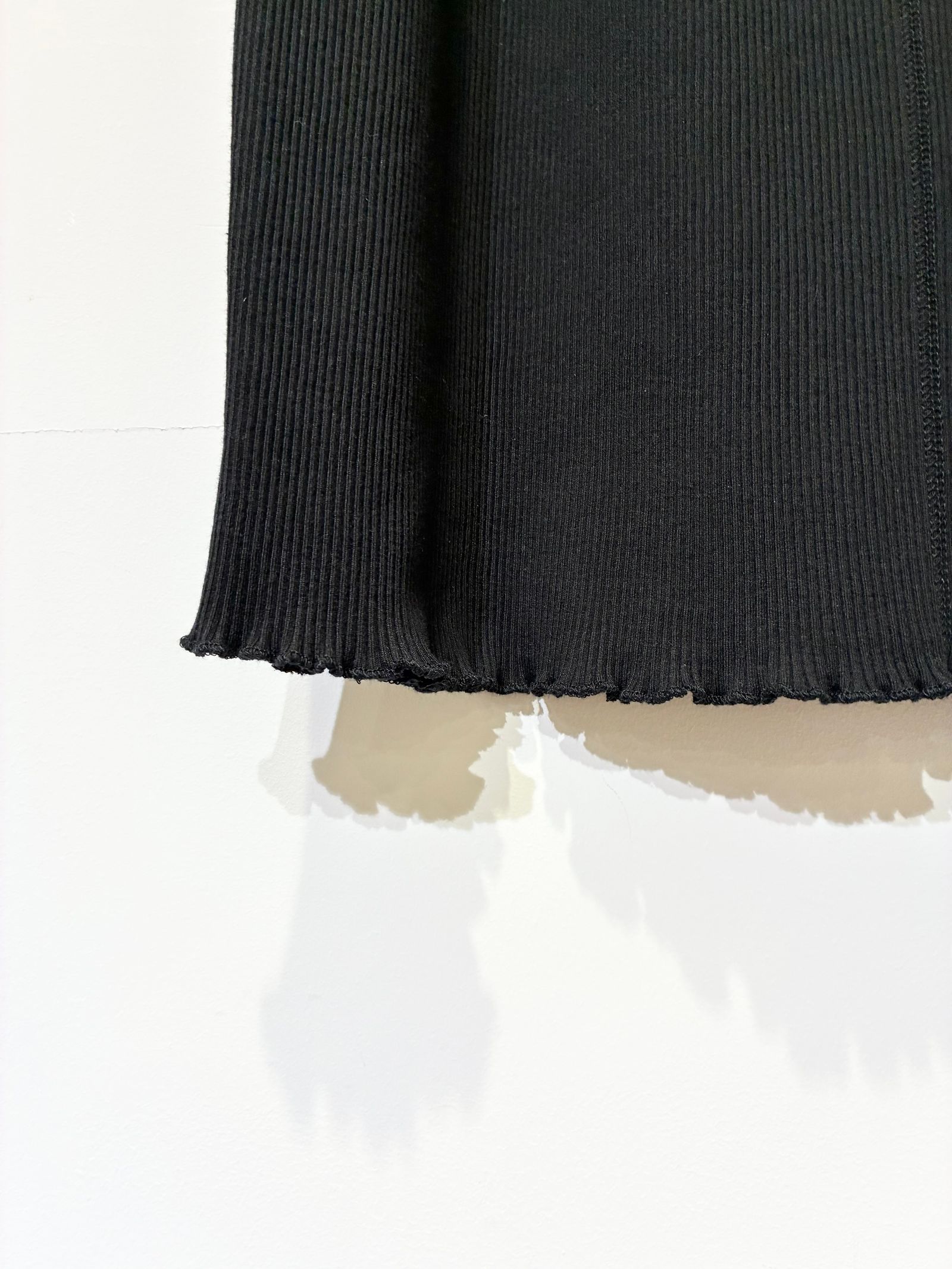 スーピマテレコタイトロングスカート / リブタイトスカート / ブラック