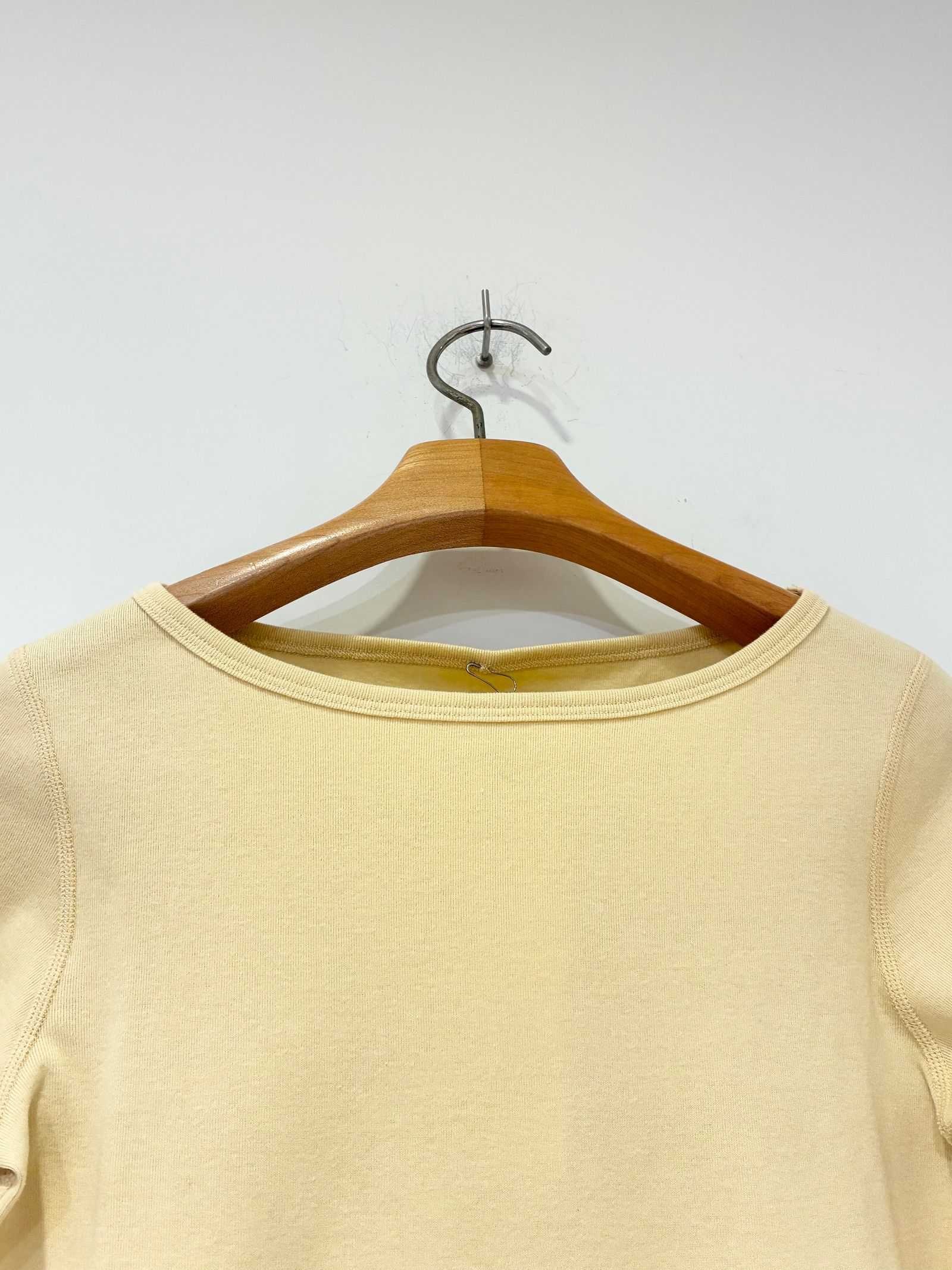 ジンジャー 七分袖 / ボートネックカットソー / イエロー / クリーム